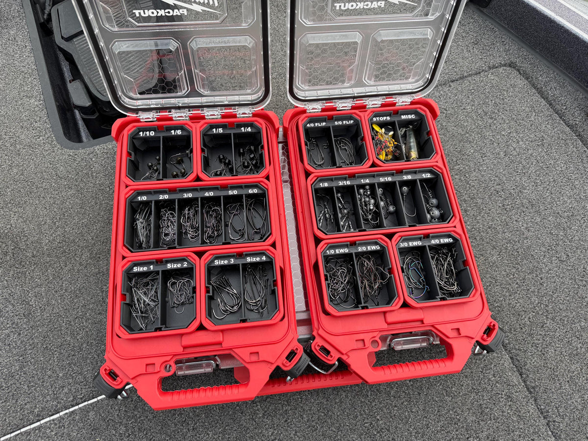 Fishing tackle insert layout