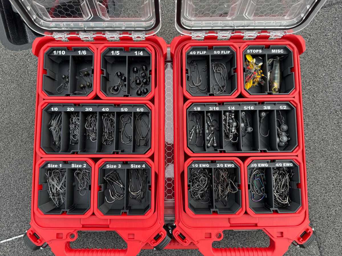 Fishing organizer insert options